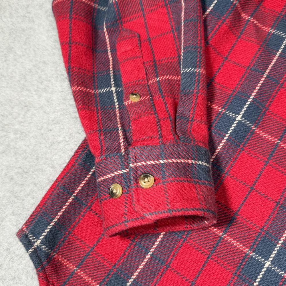 Dark Seas Division Anchor Pin Heavy Flannel Button Front Shirt Mens Medium Plaid - Picture 4 of 9